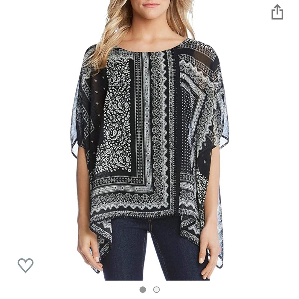 KAREN KANE Island Rhythm Layered Scarf Top